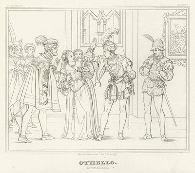 Othello, akt IV, scen 1 (gravyr) av Friedrich August Moritz Retzsch