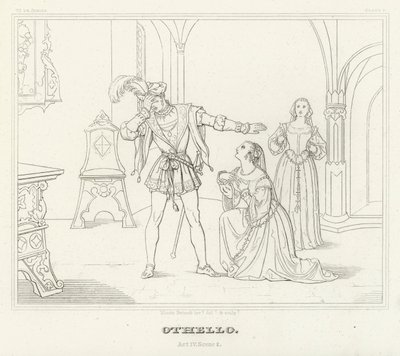 Othello, akt IV, scen 2 (gravyr) av Friedrich August Moritz Retzsch