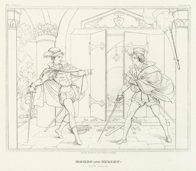 Romeo och Julia, Akt V, Scen 3 (gravyr) av Friedrich August Moritz Retzsch