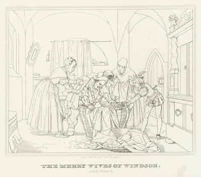 The Merry Wives of Windsor, akt III, scen 3 (gravyr) av Friedrich August Moritz Retzsch
