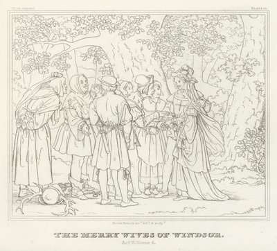 The Merry Wives of Windsor, Akt V, Scene 4 (gravyr) av Friedrich August Moritz Retzsch