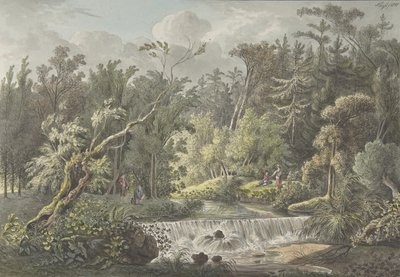 Landskap med vattenfall, sent 1700-tidigt 1800-tal. av Friedrich Christian Klass