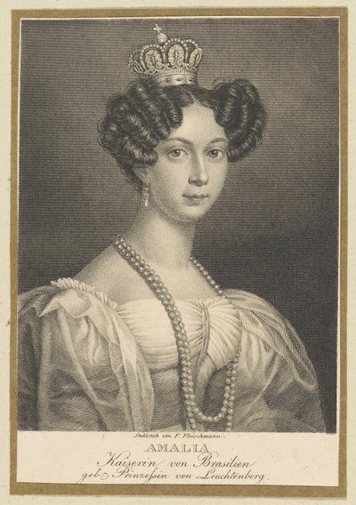 Amélie av Leuchtenberg 1812-1873, kejsarinna av Brasilien, 1830. av Friedrich Fleischmann