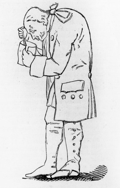Emmanuel Kant (1724-1804), tysk filosof, med en burk senap, Dignage Hagemann. av Friedrich Hagemann