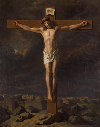 Crucifixus i landskap av Friedrich Hasslwander