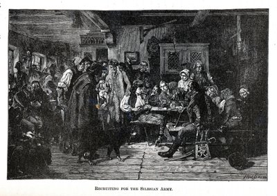 Rekrytering till den schlesiska armén, 1882 av Friedrich Hiddemann