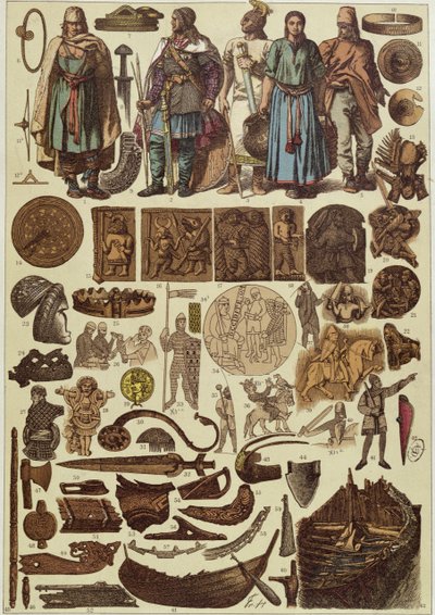 Skandinaviska dräkter och föremål fram till 1200, slutet av 1800-talet av Friedrich Hottenroth