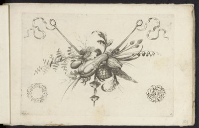 Festival med blommor, bladeren och vruchten Annan ny festong av blommor och frukter (serietitel) av Friedrich Jacob Morisson
