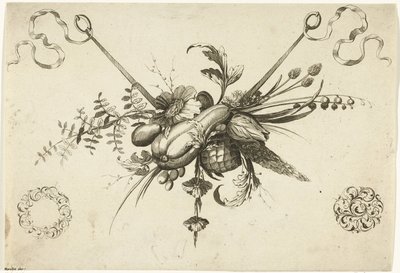 Festival med blommor, bladeren och vruchten Annan ny festong av blommor och frukter (serietitel) av Friedrich Jacob Morisson