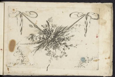 Festool van Bloemen, druiventros och korenaren Annan ny festong av blommor och frukter (serietitel) av Friedrich Jacob Morisson