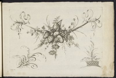 Festool van vruchten, bladeren och bloemen Annan ny festong av blommor och frukter (serietitel) av Friedrich Jacob Morisson