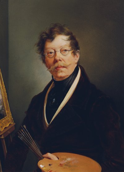 Självporträtt vid staffliet av Friedrich Johann Gottlieb Lieder