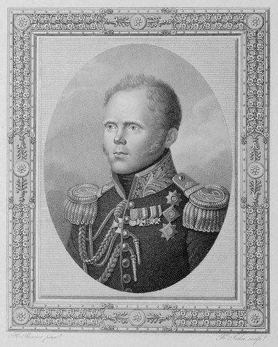 Porträtt av storhertig Konstantin Pavlovich av Ryssland 1779-1831, 1800-talets första kvartal. av Friedrich John
