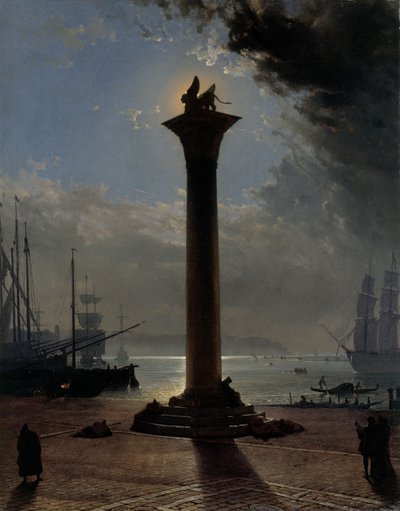 Månsken över Piazzetta, ca 1837 (olja på duk) av Friedrich Nerly