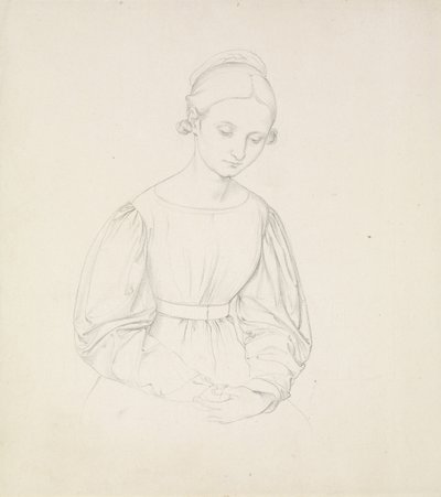 Porträtt av konstnärens fru, Nina, ca. 1830 (grafit på papper) av Friedrich Overbeck