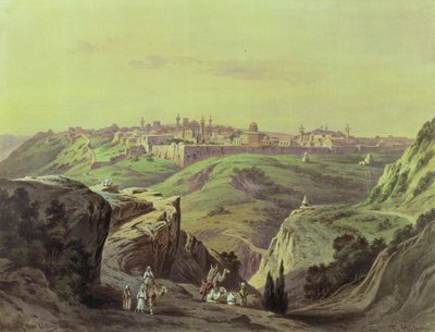 Utsikt över Jerusalem av Friedrich Perlberg