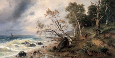 Östersjökusten på ön Vilm av Friedrich Preller the Younger