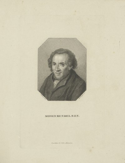 Porträtt av Moses Mendelssohn 1729-1786, 1818. av Friedrich Wilhelm Bollinger