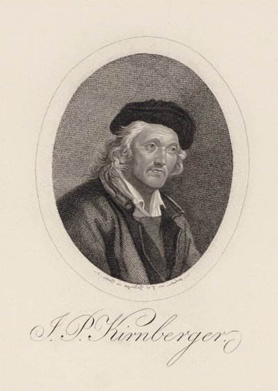 Porträtt av kompositören Johann Philipp Kirnberger 1721-1783. av Friedrich Wilhelm Bollinger