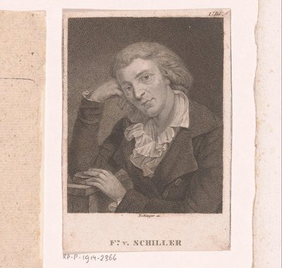 Porträtt av Friedrich von Schiller av Friedrich Wilhelm Bollinger