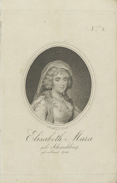 Gertrud Elisabeth Mara, född Schmeling 1749-1833, 1803. av Friedrich Wilhelm Nettling