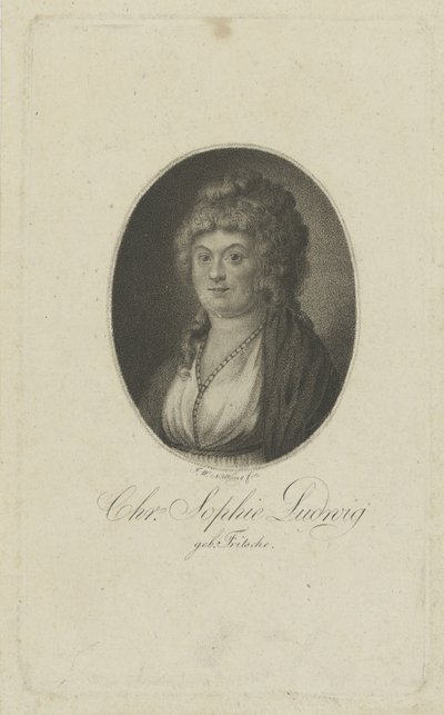 Porträtt av författaren Christiane Sophie Ludwig, född Fritsche 1764-1815, ca. 1810 av Friedrich Wilhelm Nettling