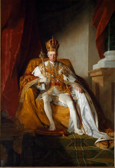 Porträtt av kejsar Franz II av Österrike iklädd kejserliga dräkter av Friedrich von Amerling