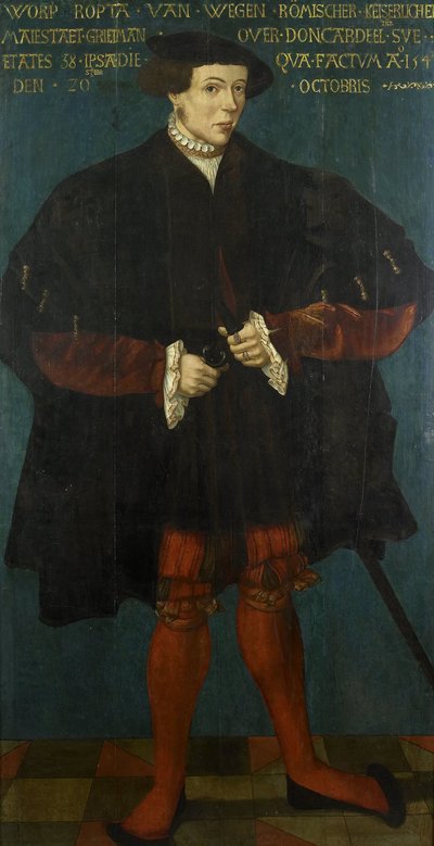 Porträtt av Worp av Ropta, överdomare i östra Dongeradeel av Friese School 1542
