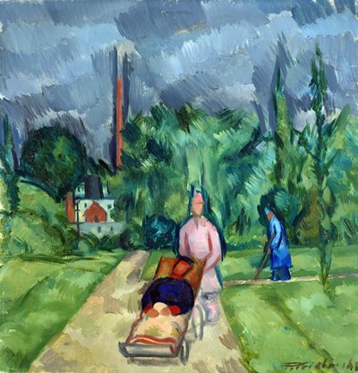 In the Gardens of the Military Hospital III, 1915 av Fritz Friedrichs