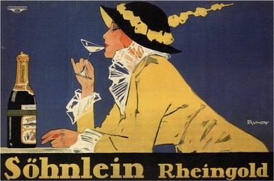 reklam för mousserande vin Sohnlein Rheingold av Fritz Rumpf
