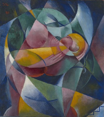 Mor och barn, 1920 av Fritz Stuckenberg