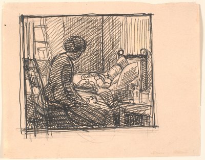 Det satt en mamma med sitt lilla barn... av Fritz Syberg