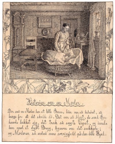 Det satt en mamma med sitt lilla barn... av Fritz Syberg