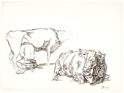 Mjölkning av Fritz Syberg
