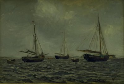 Skeppar vid ankar av Fritz Syberg