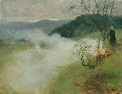 Bonfire av trädgårdsavfall av Fritz Thaulow