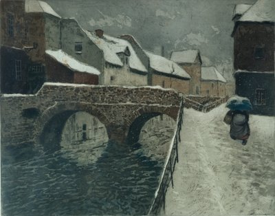 Bro i Amiens (färgetsning) av Fritz Thaulow