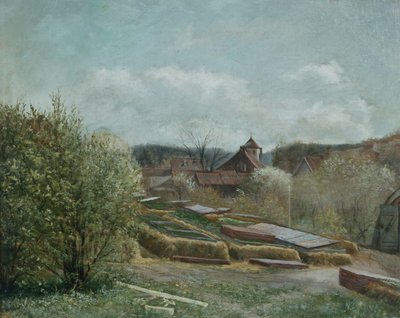 Landskap med Oslo sjukhus, ca 1880 (målning) av Fritz Thaulow