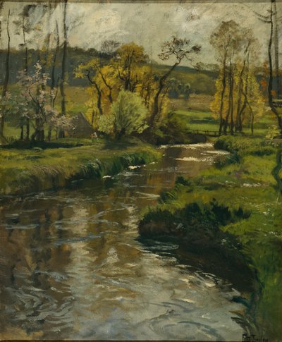 Floden i Normandie, ca 1896 (målning) av Fritz Thaulow