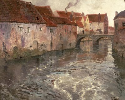 Bron i Antwerpen (eller Oudenard), 1902 av Frits Thaulow