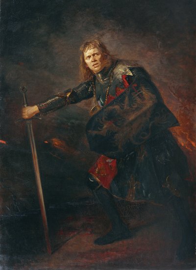 Skådespelaren Alois Wohlmuth som Richard III. av Fritz von Uhde