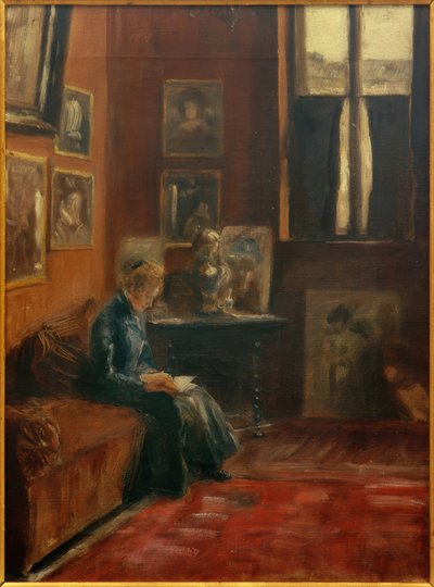 Läsaren i studion i Starnbergshuset av Fritz von Uhde