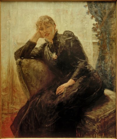 F. von Uhde, porträtt av en kvinna (porträtt Therese Karl) av Fritz von Uhde