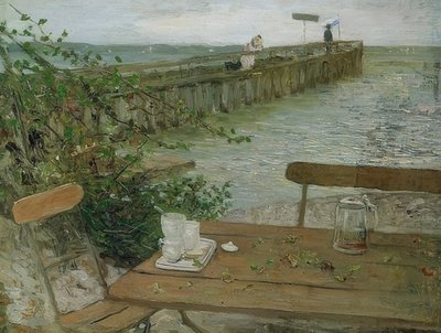 Landstigningsbrygga vid Starnbergssjön. Omkring 1896 av Fritz von Uhde