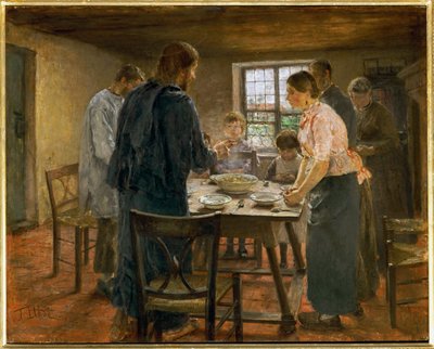 Kristus i en bondes hem - Le Christ chez les paysans ... av Fritz von Uhde