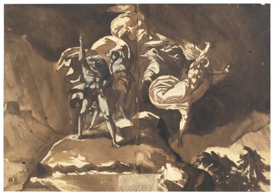 Häxorna flyter över Macbeth och Banquo av Füssli