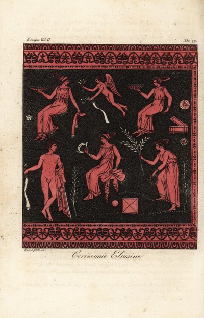 The Eleusinian Mysteries, initiationer för kulten av Demeter och Persephone baserat på Eleusis, Grekland av Fumagalli Fumagalli