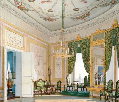 Hörnvardagsrummet i Nicholaspalatset i Kreml, 1847. av Fyodor Andreyevich Klages