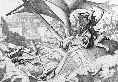 Förstörelsen av den ryska flottan i Konstantinopel, före 1839 av Fyodor Antonovich Bruni