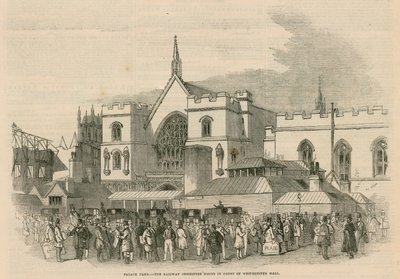 Palace Yard, Railway Committee Rooms framför Westminster Hall av G.F. Sargent